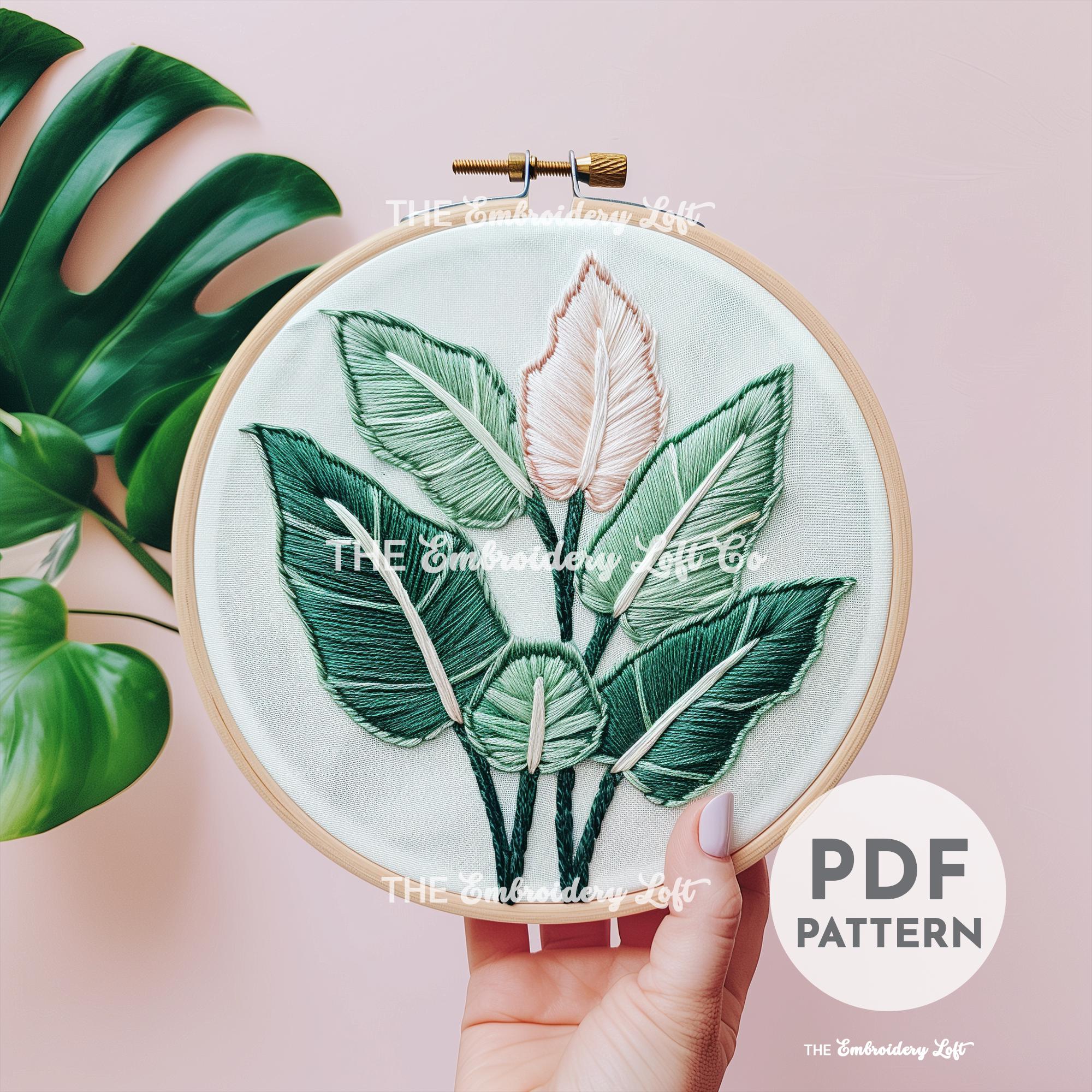 Princess Philodendron Hand Embroidery Pattern