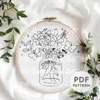 Butterflies and Wildflowers Hand Embroidery Pattern