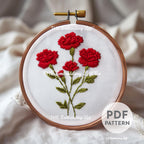 Bouquet of Carnations Hand Embroidery Pattern