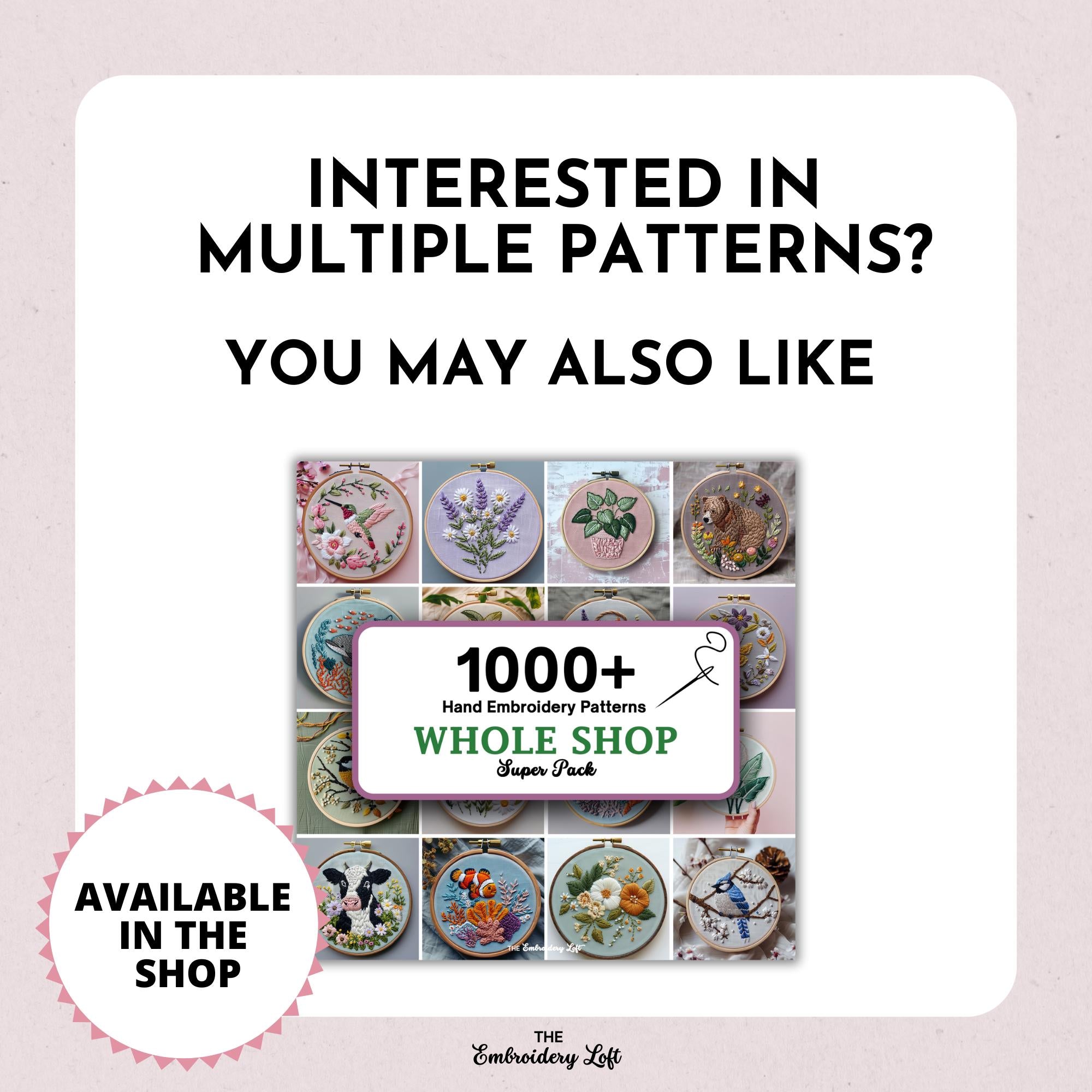 Pink Highland Heathers Hand Embroidery Pattern