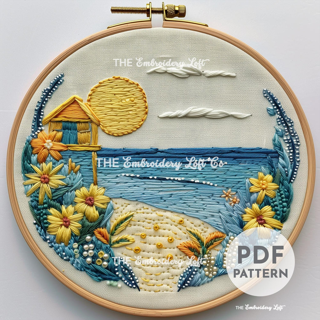 Ocean View Hand Embroidery Pattern