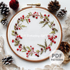 Simple Winter Wreath Hand Embroidery Pattern