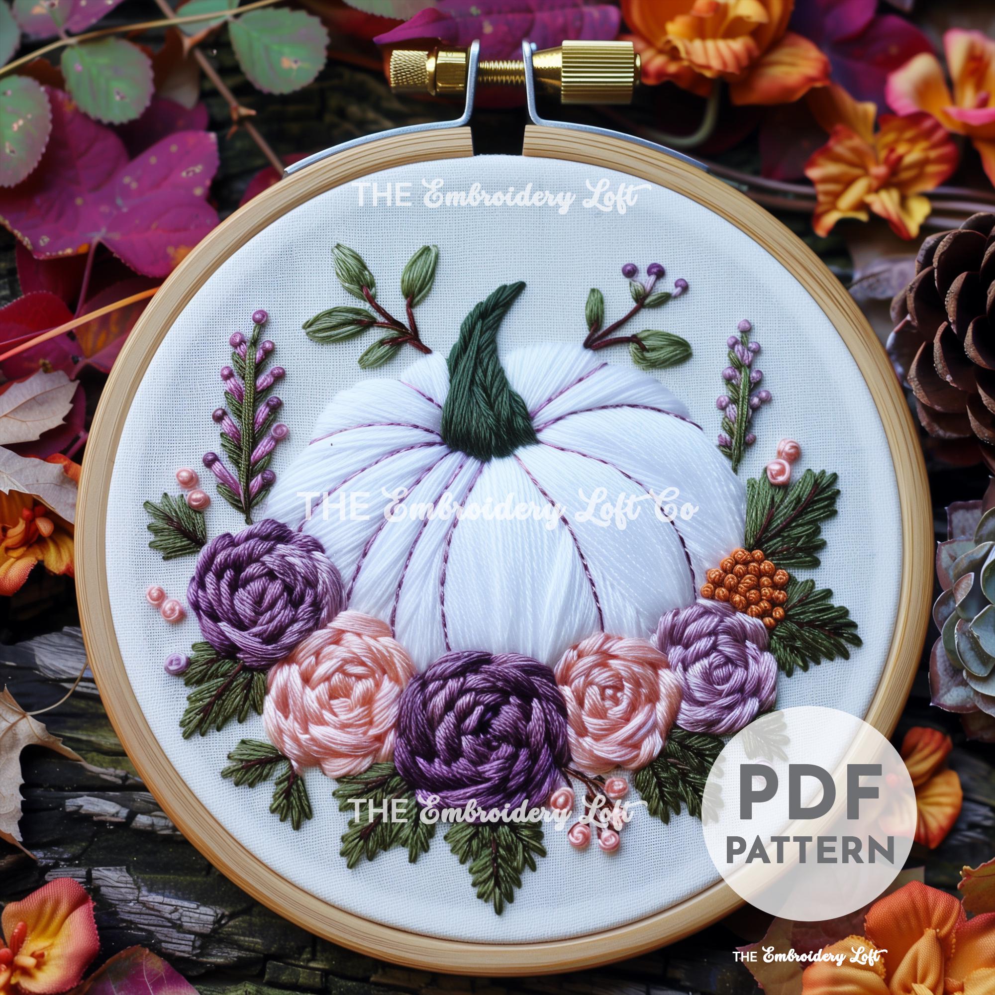Autumn Pumpkin Hand Embroidery Pattern