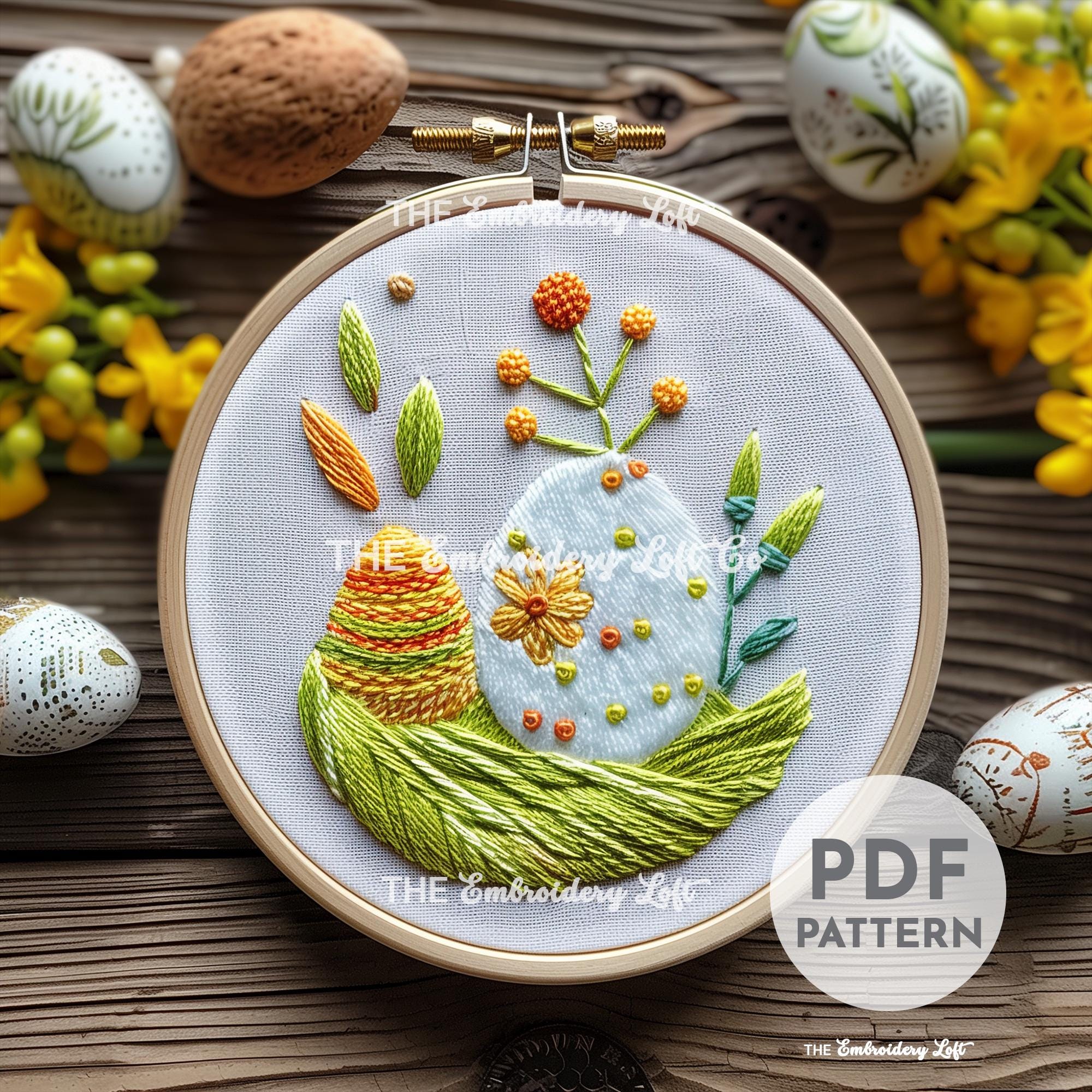 Easter Eggs Hand Embroidery Pattern