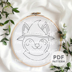Witchy Wolf Hand Embroidery Pattern