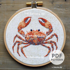 Crab Hand Embroidery Pattern