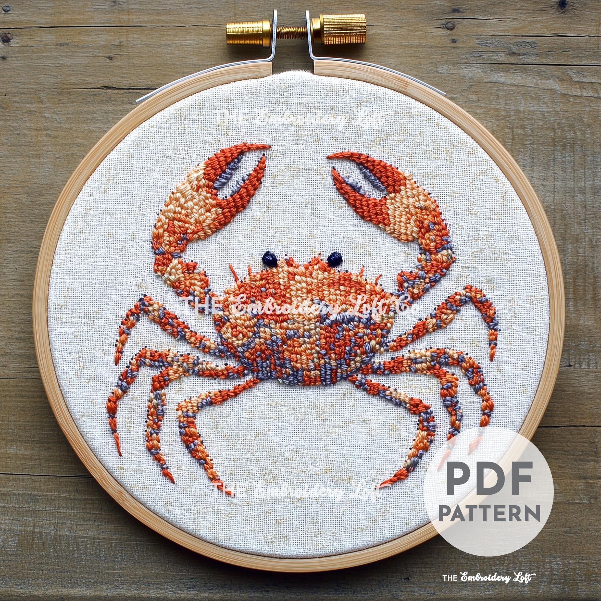 Crab Hand Embroidery Pattern