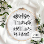 Floral Bookshelf Hand Embroidery Pattern