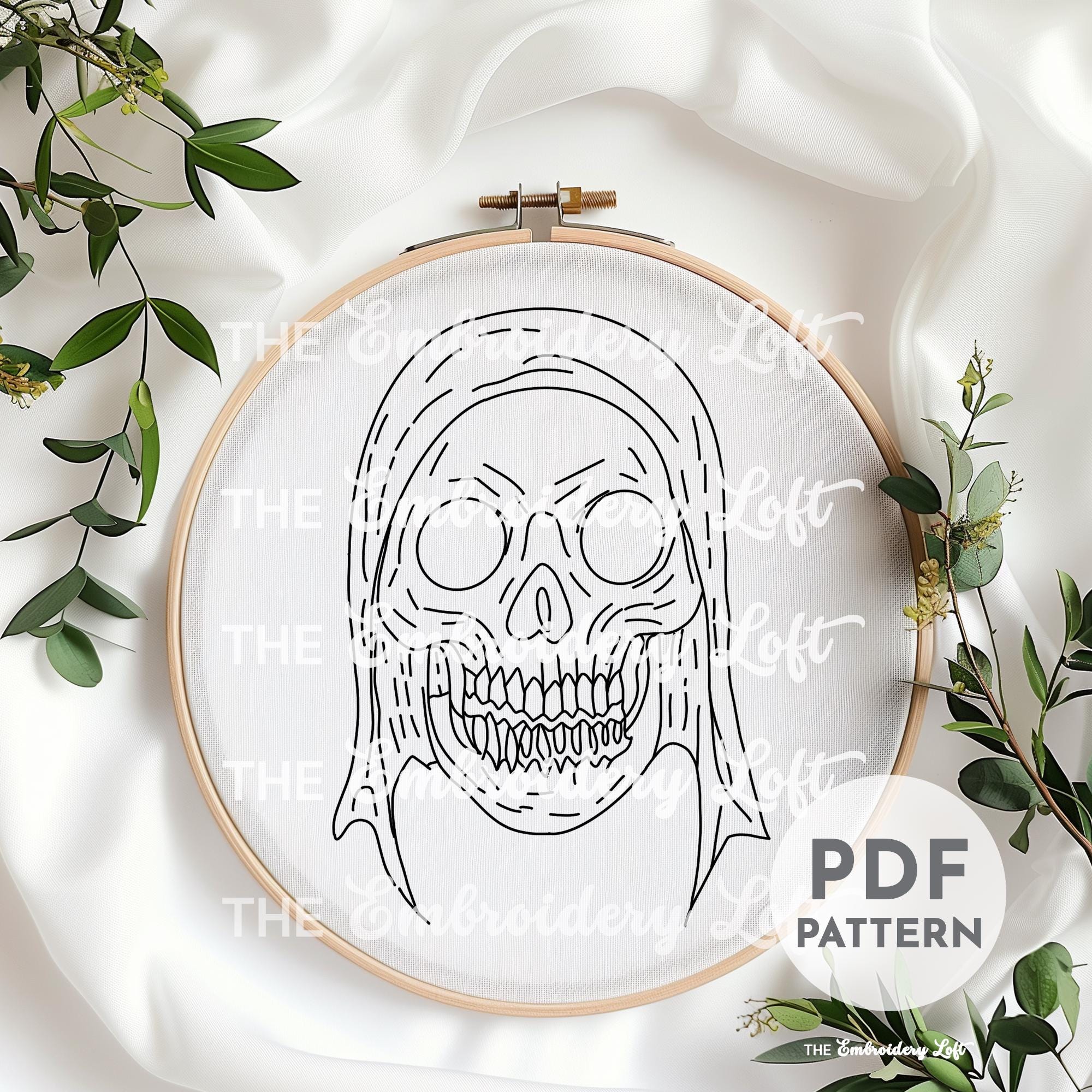 Grim Reaper Hand Embroidery Pattern