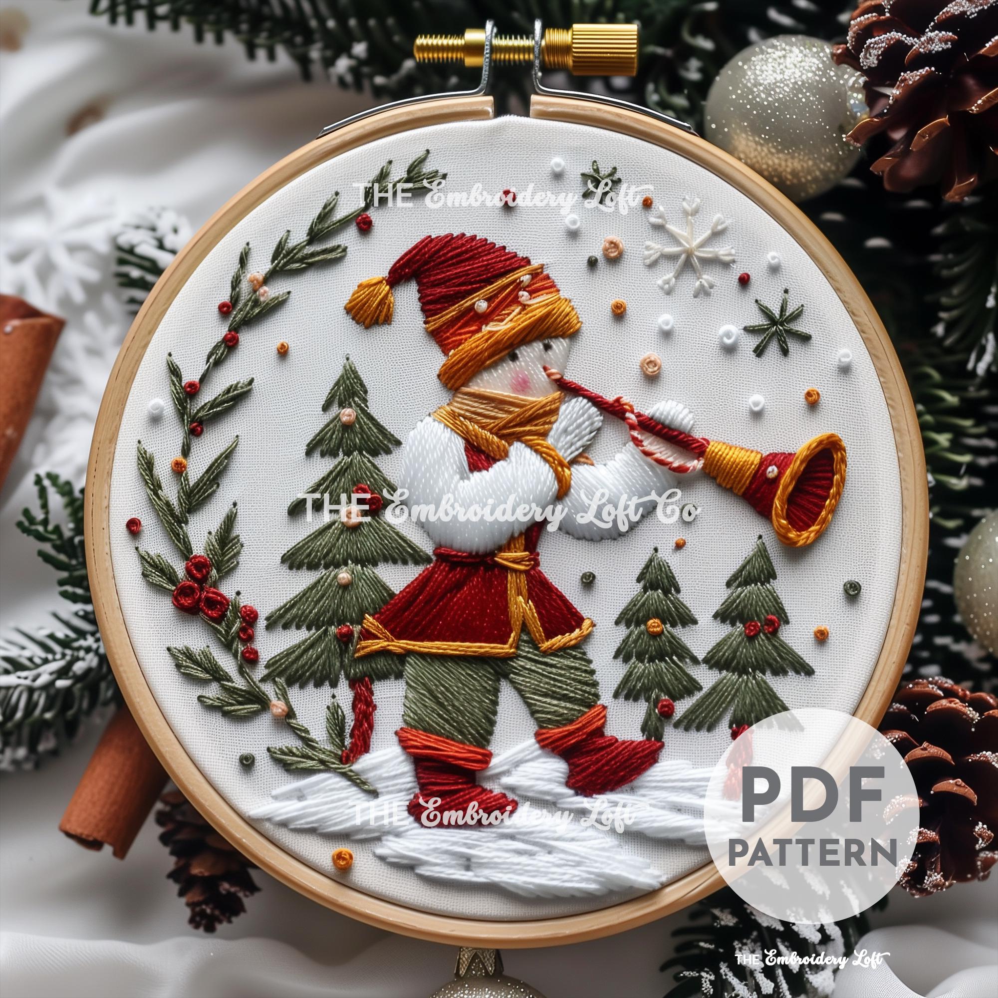 Twelve Days of Christmas, Pipers Piping Hand Embroidery Pattern