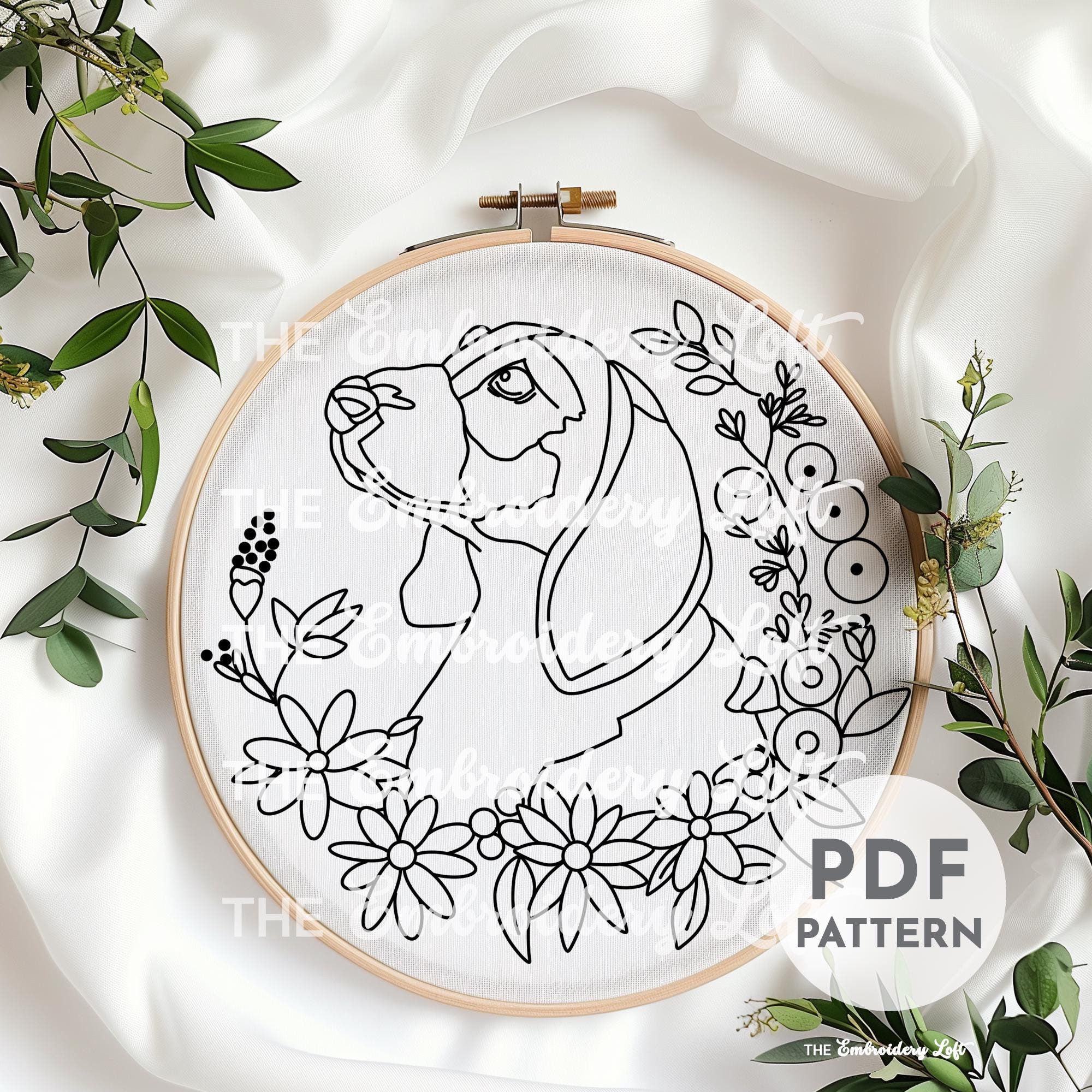 Hound Hand Embroidery Pattern