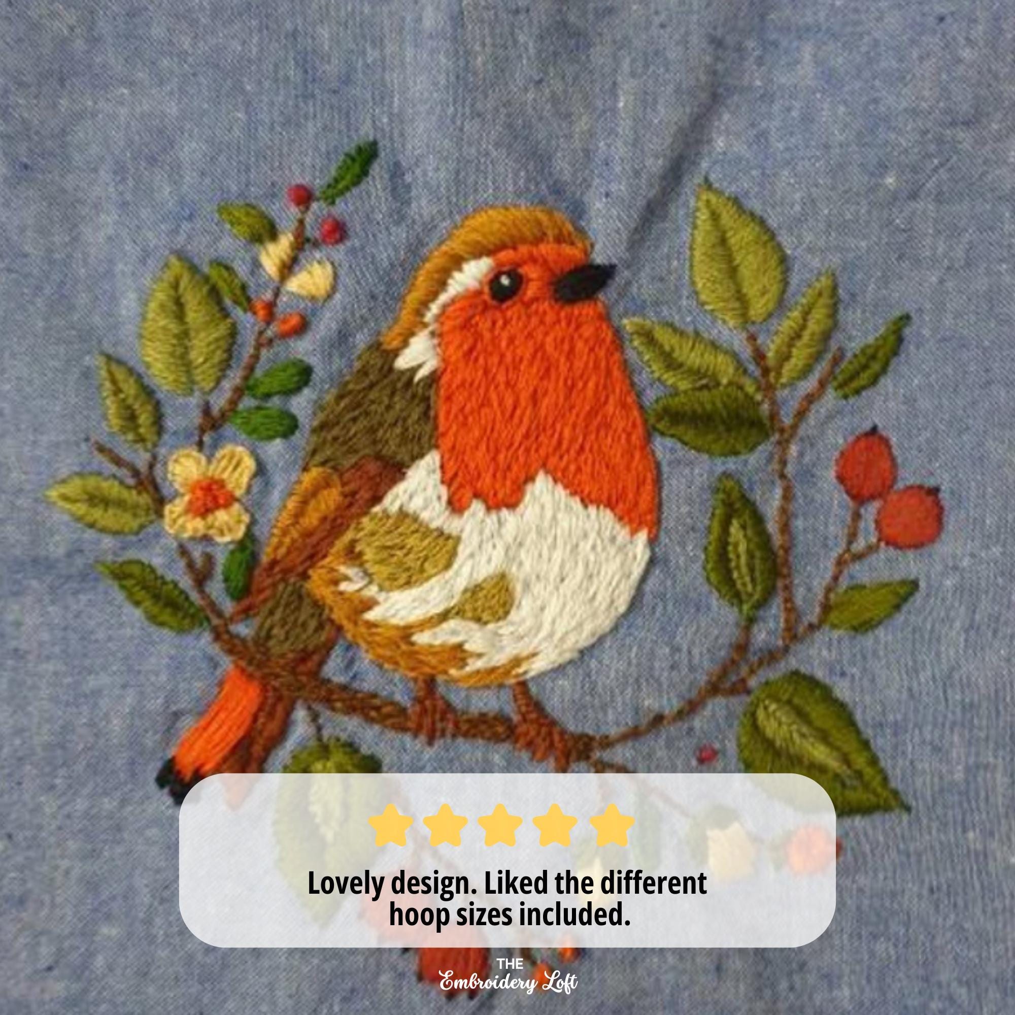 Spring Robin Hand Embroidery Pattern