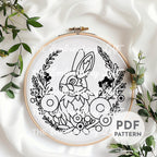 Woodland Rabbit Hand Embroidery Pattern