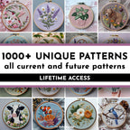 WHOLE SHOP BUNDLE, Hand Embroidery Pattern Collection, Current and Future Designs, Lifetime Access, Hand Embroidery Patterns, Super Pack