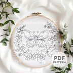 Aesthetic Butterfly Hand Embroidery Pattern