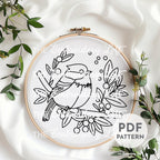 Christmas Chickadee Hand Embroidery Pattern