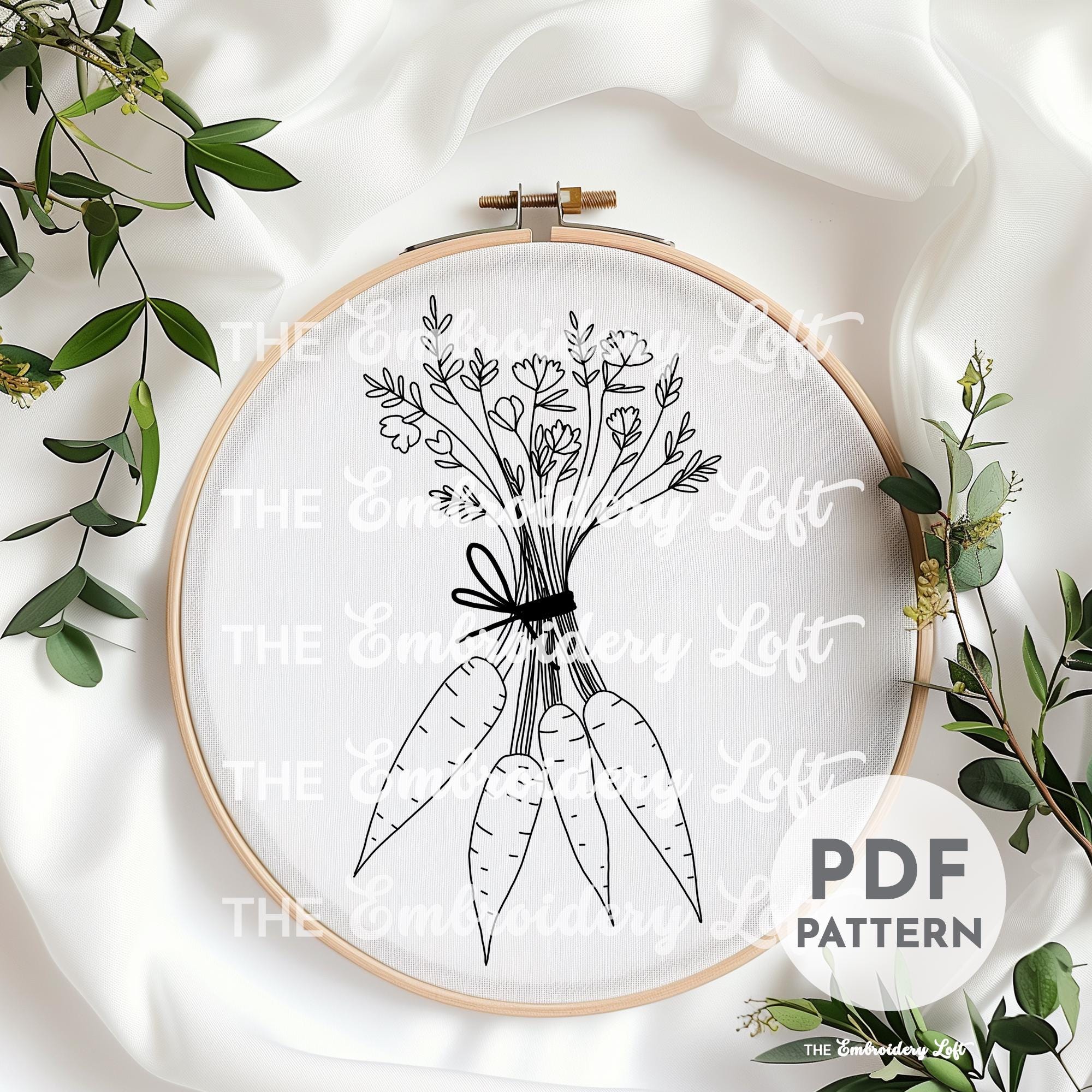Bunch of Carrots Hand Embroidery Pattern