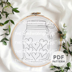 Jar of Hearts Hand Embroidery Pattern