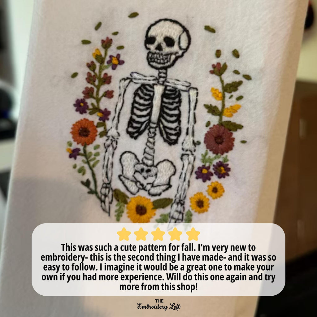 Spooky Skeleton Hand Embroidery Pattern