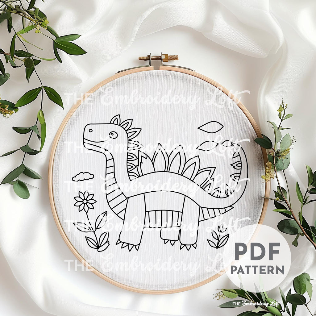 Stegosaurus Hand Embroidery Pattern