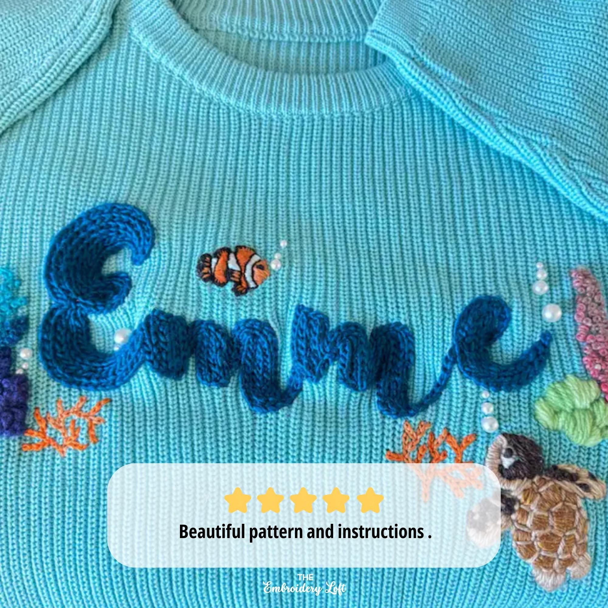 Baby Sea Turtle Hand Embroidery Pattern