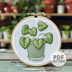 Pothos Hand Embroidery Pattern