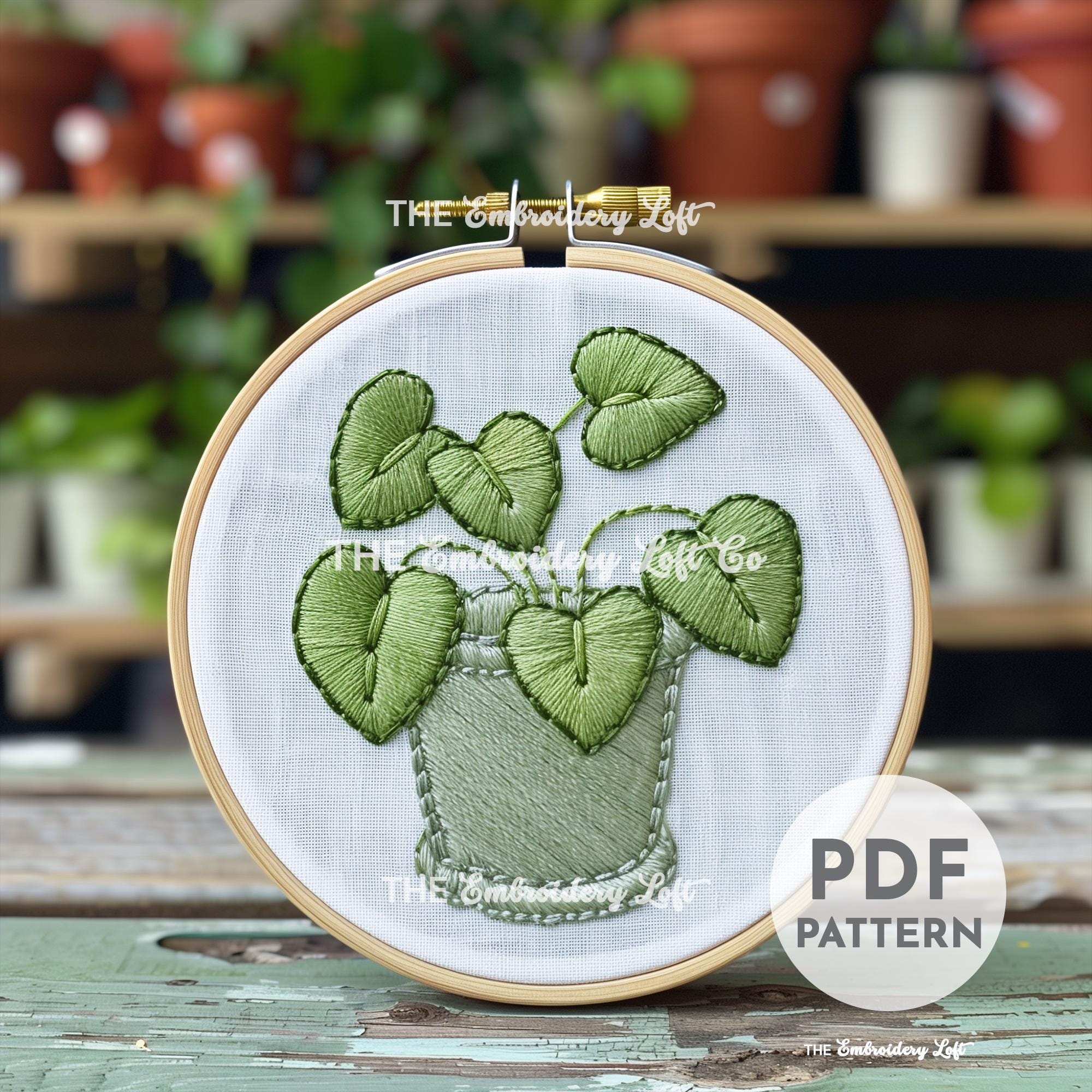 Pothos Hand Embroidery Pattern