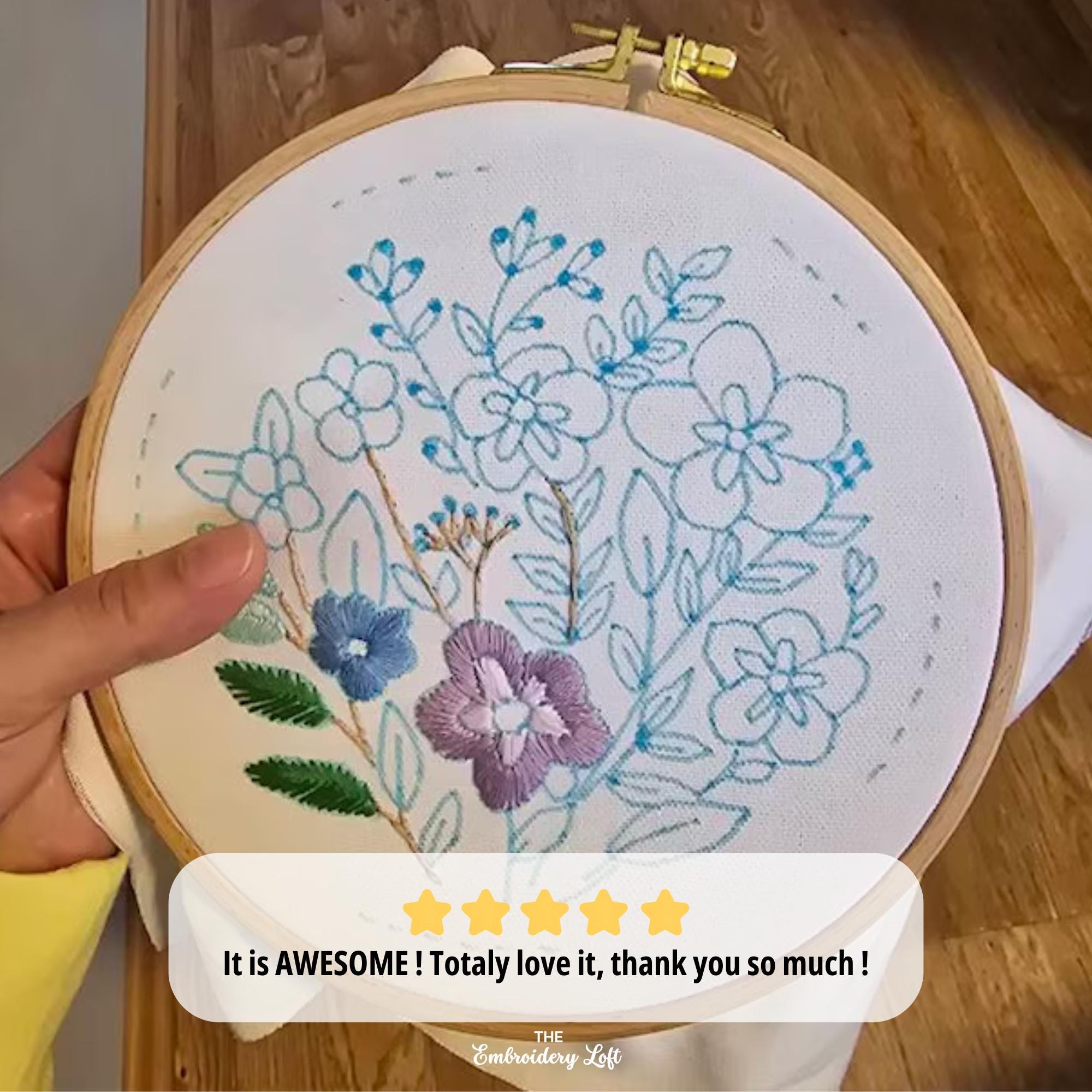 Autumn Flowers Hand Embroidery Pattern