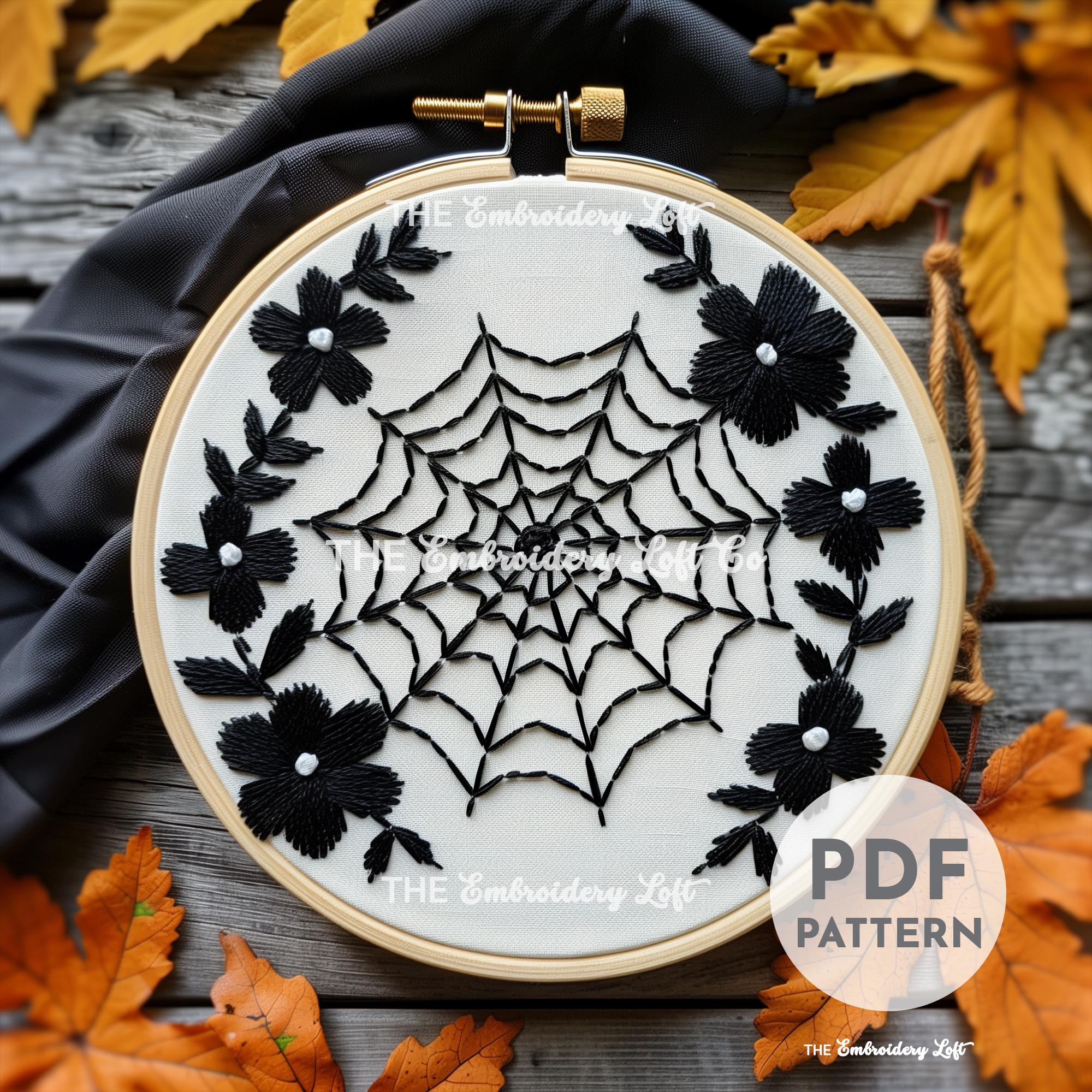 Floral Web Hand Embroidery Pattern