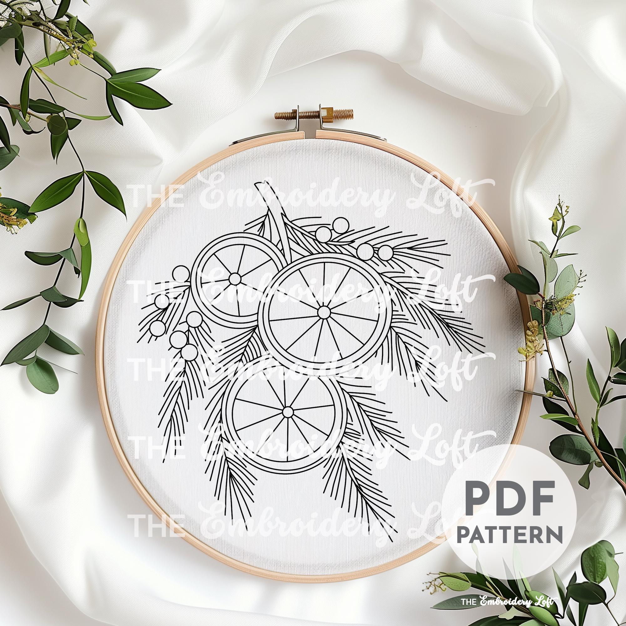 Christmas Oranges Hand Embroidery Pattern