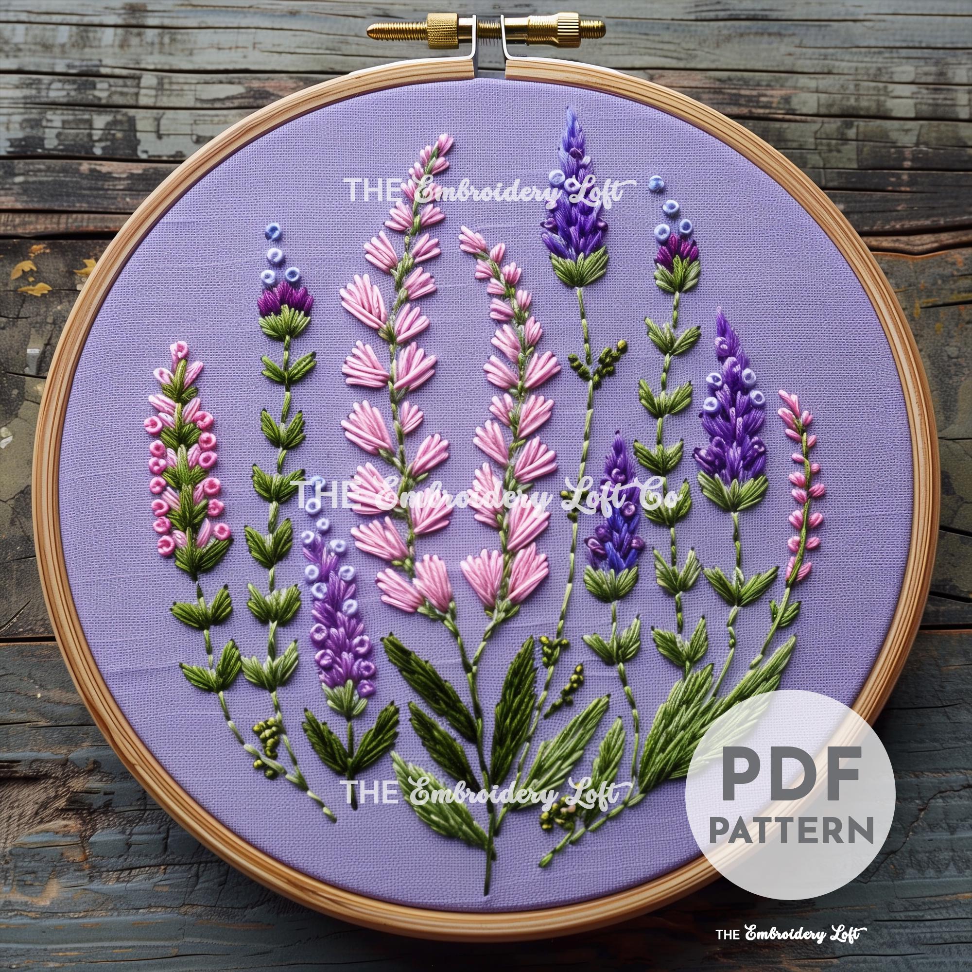 Pink and Purple Wildflowers Hand Embroidery Pattern