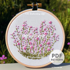 Pink Spring Flowers Hand Embroidery Pattern