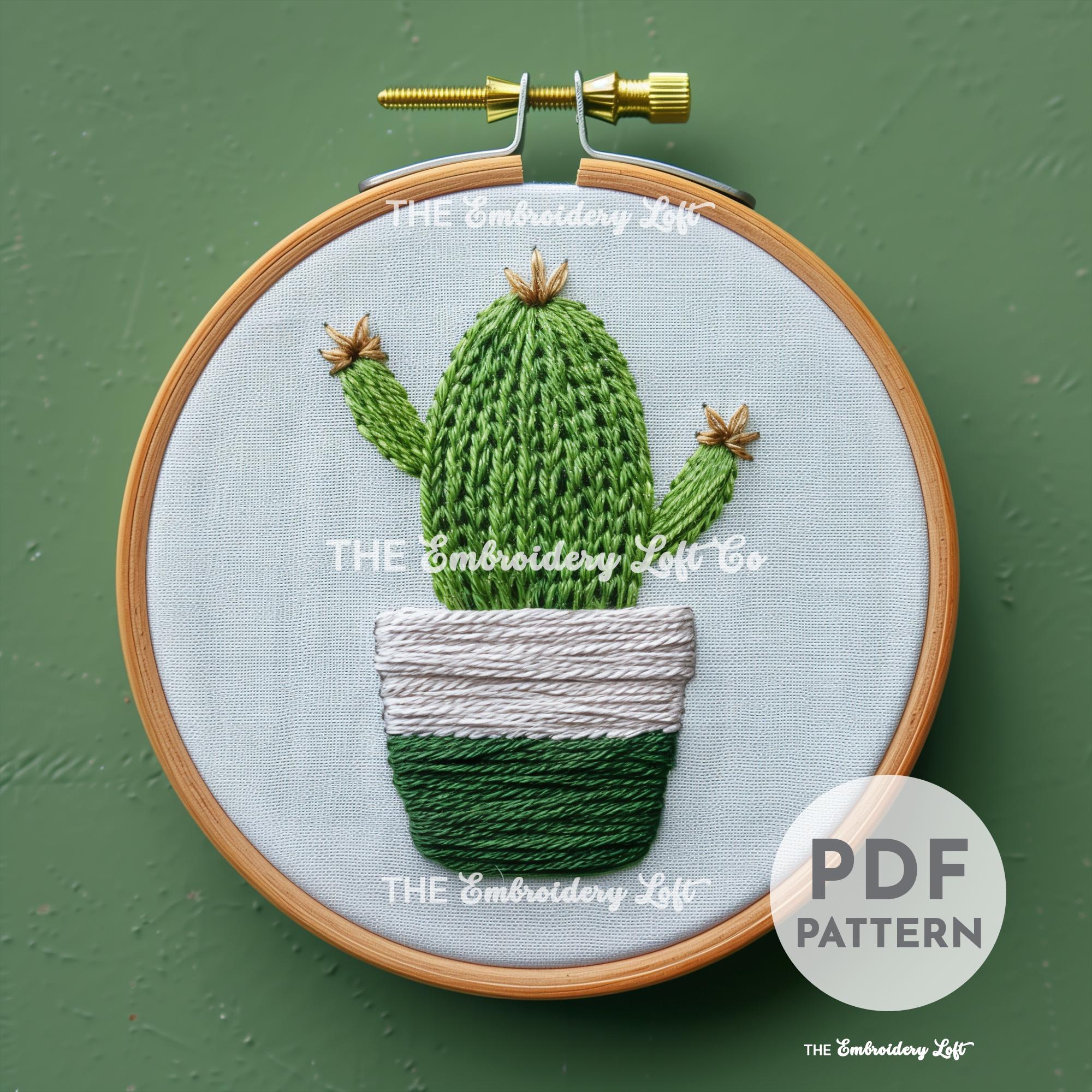 Cactus Hand Embroidery Pattern