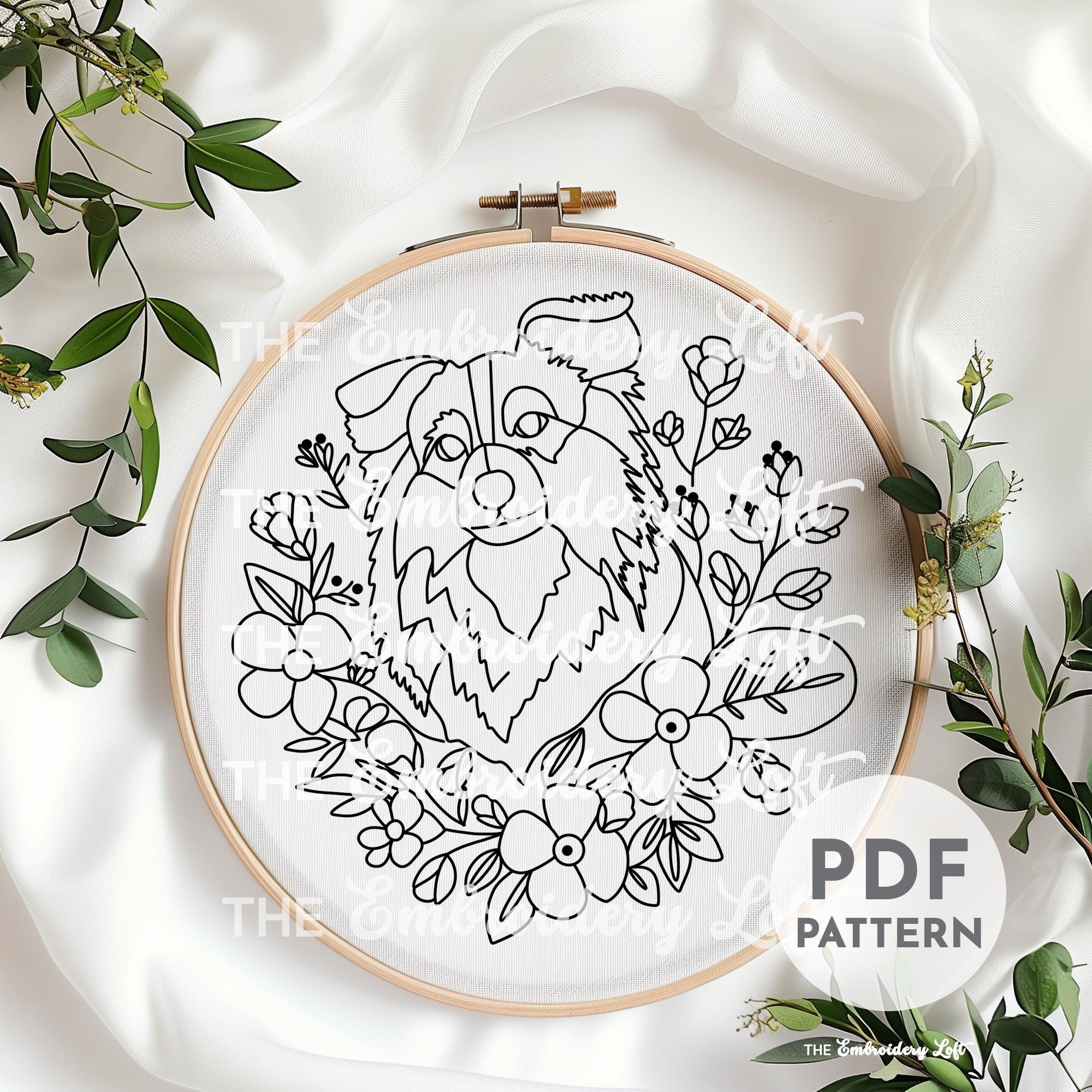 Sheltie Hand Embroidery Pattern