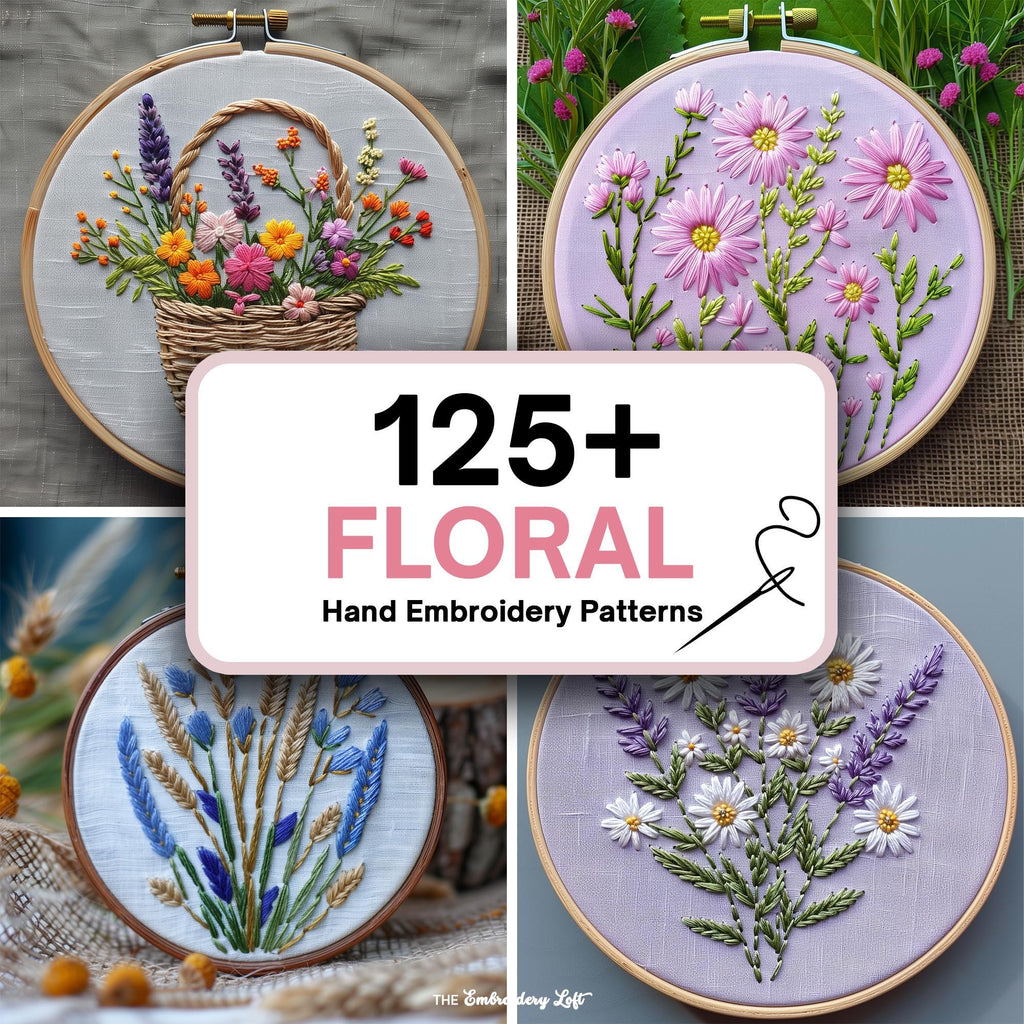 MINI COLLECTION, Floral Hand Embroidery Pattern Collection, Current and Future Designs, Lifetime Access, Hand Embroidery, Embroidery PDF