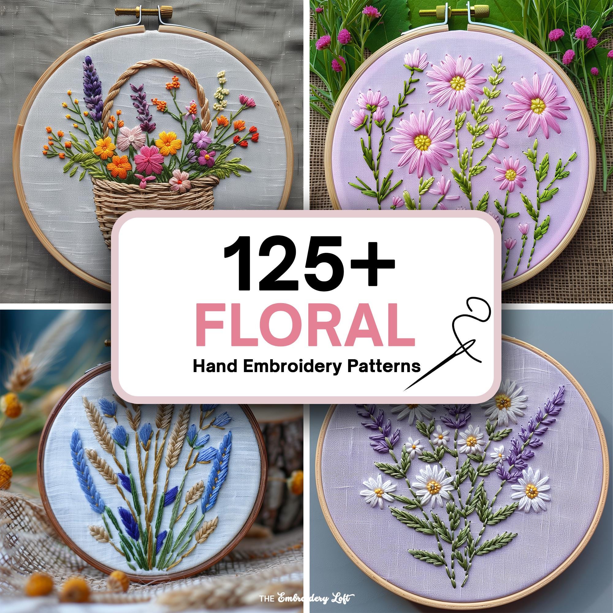 MINI COLLECTION, Floral Hand Embroidery Pattern Collection, Current and Future Designs, Lifetime Access, Hand Embroidery, Embroidery PDF