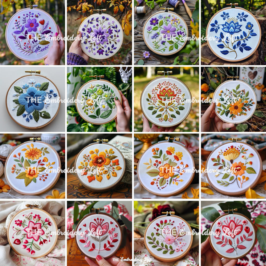 MINI COLLECTION, Folk Art Style Hand Embroidery Pattern Collection, Current and Future Designs, Lifetime Access, Hand Embroidery, DIY