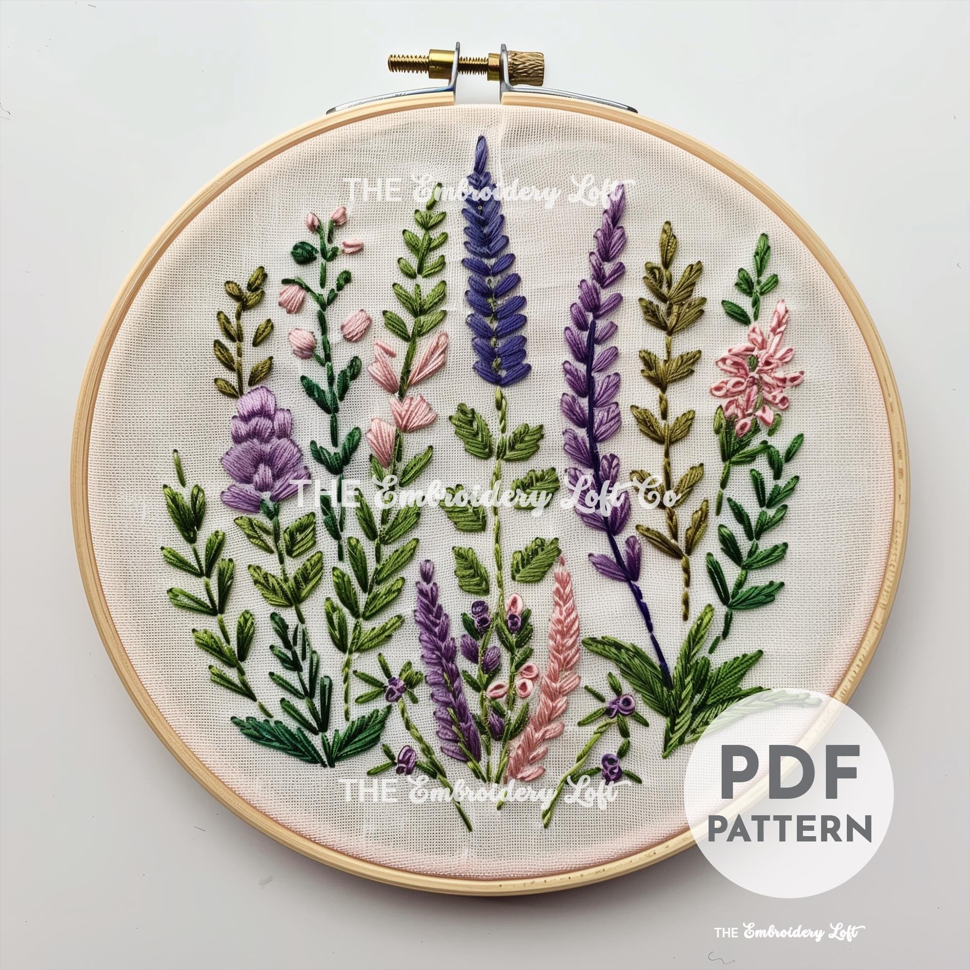 Meadow of Wildflowers Hand Embroidery Pattern