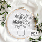 Modern Sunflowers Hand Embroidery Pattern