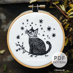Celestial Cat Hand Embroidery Pattern