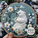 Polar Bear Hand Embroidery Pattern