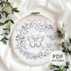 Aesthetic Butterfly Hand Embroidery Pattern
