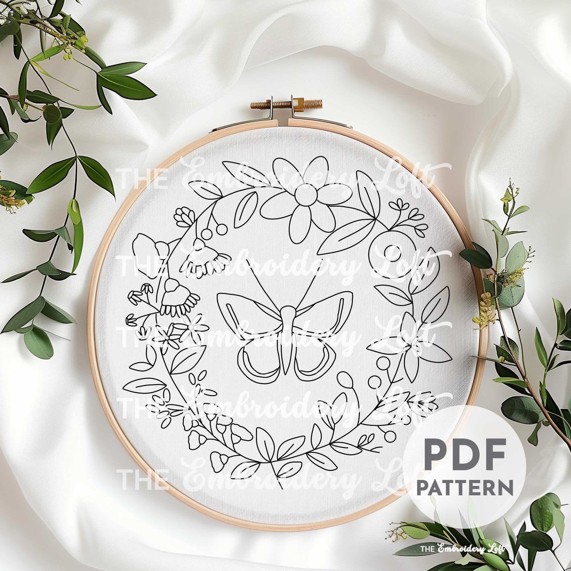 Aesthetic Butterfly Hand Embroidery Pattern