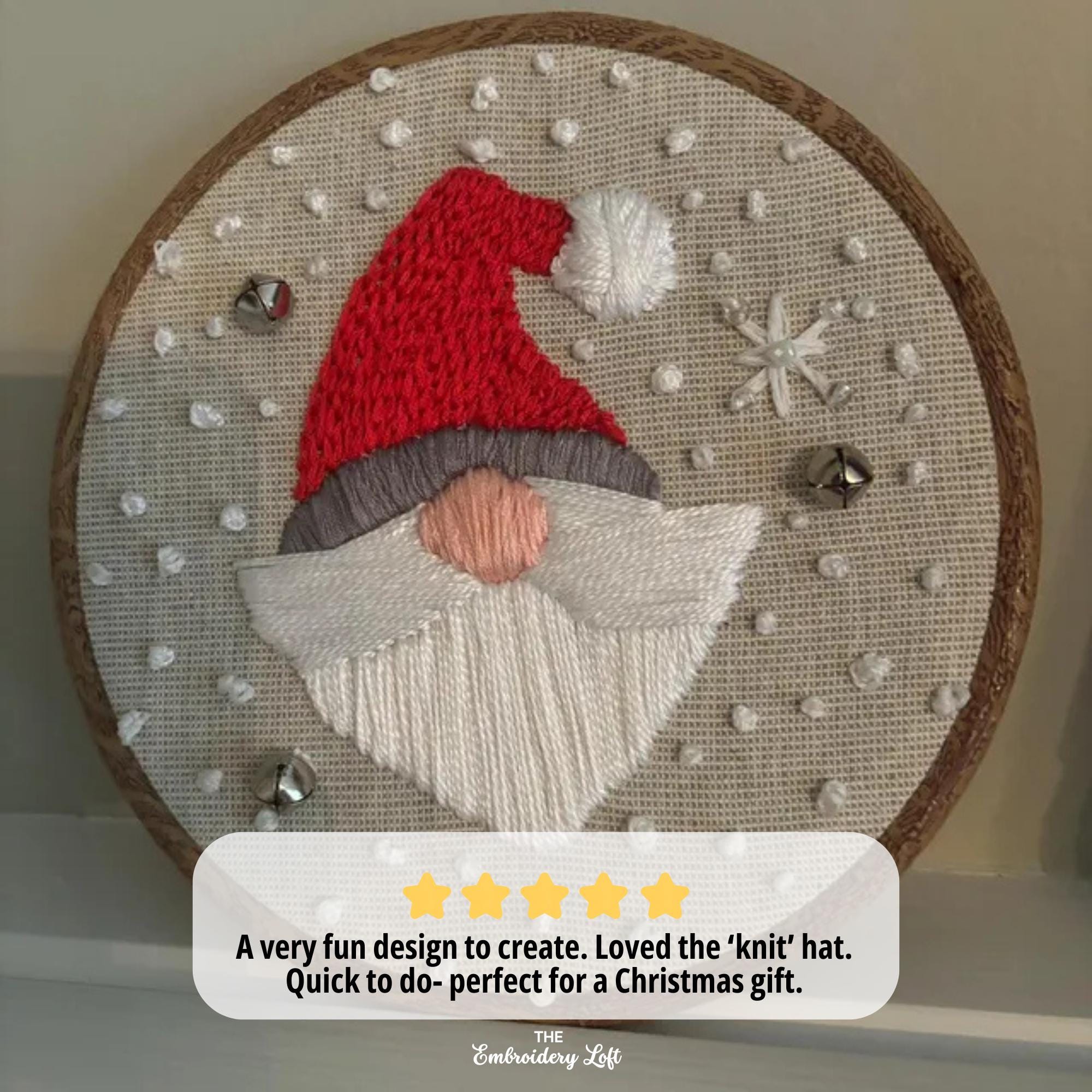 Gnome Santa Hand Embroidery Pattern