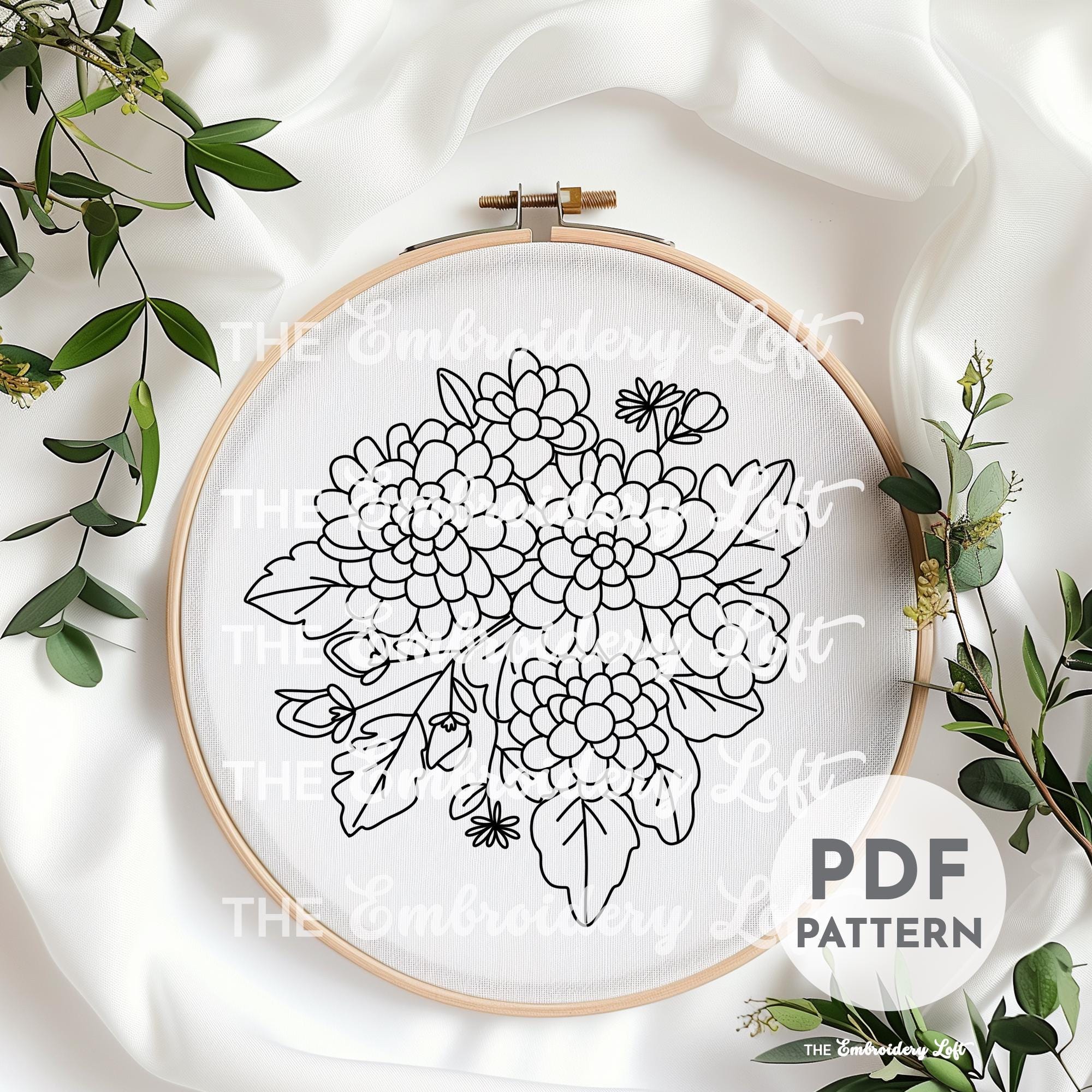 Chrysanthemum Hand Embroidery Pattern