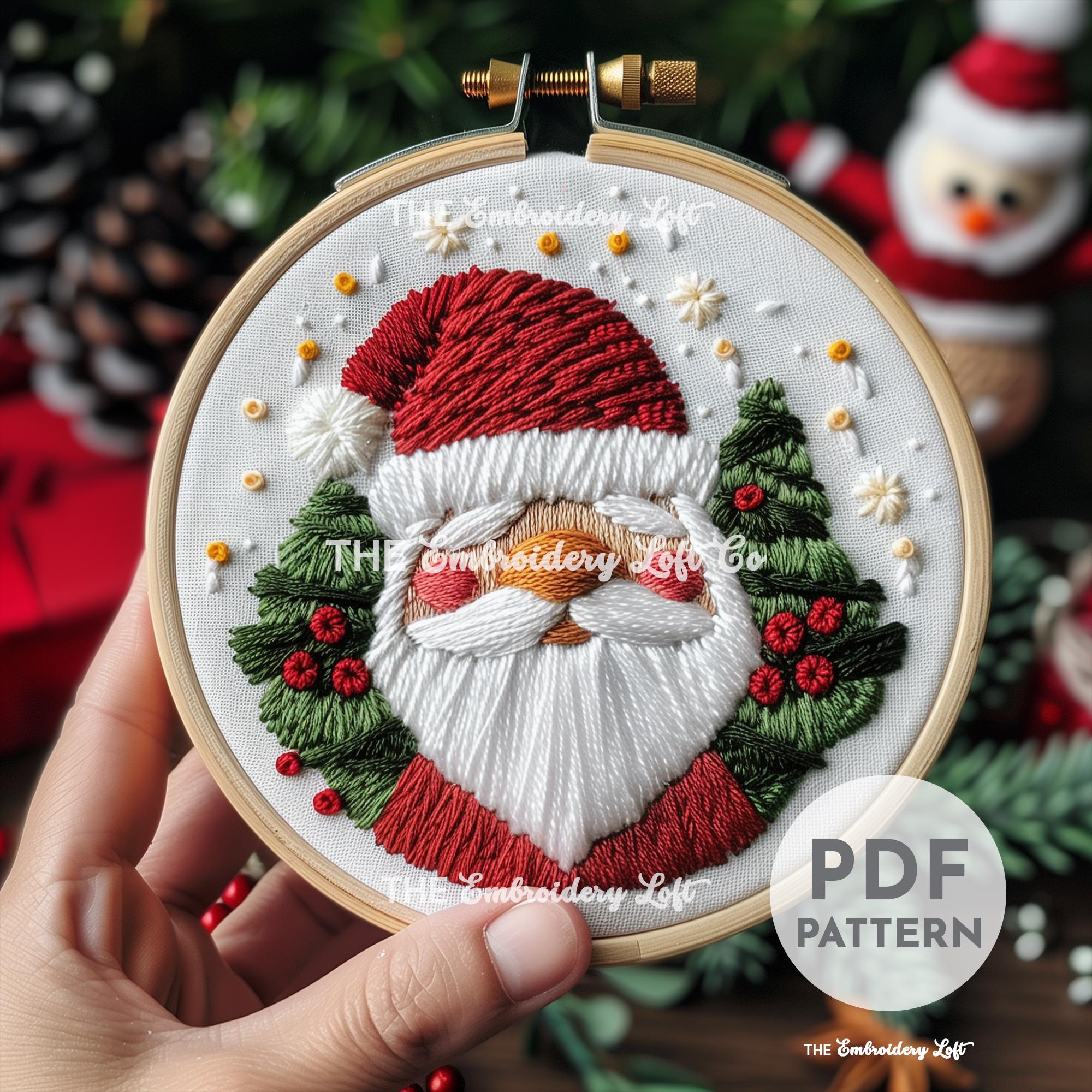 Santa Gnome Hand Embroidery Pattern