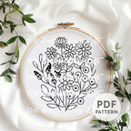 Meadow of Wildflowers Hand Embroidery Pattern