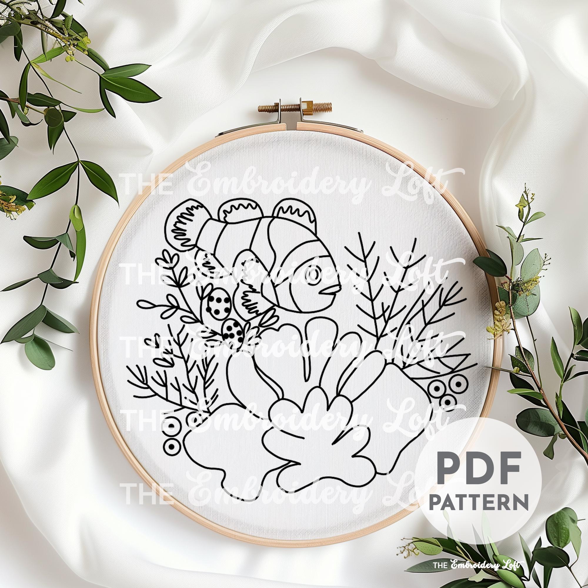 Clown Fish Hand Embroidery Pattern