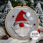 Gnome Santa Hand Embroidery Pattern