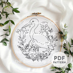 Stork Hand Embroidery Pattern
